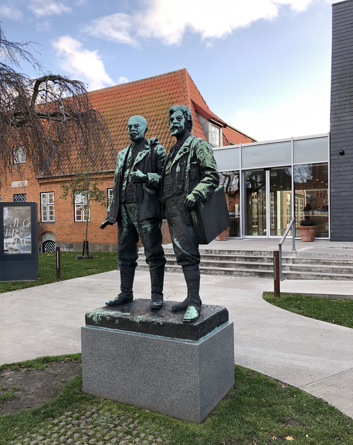Bronzestatue af P. S. Krøyer og Michael Ancher