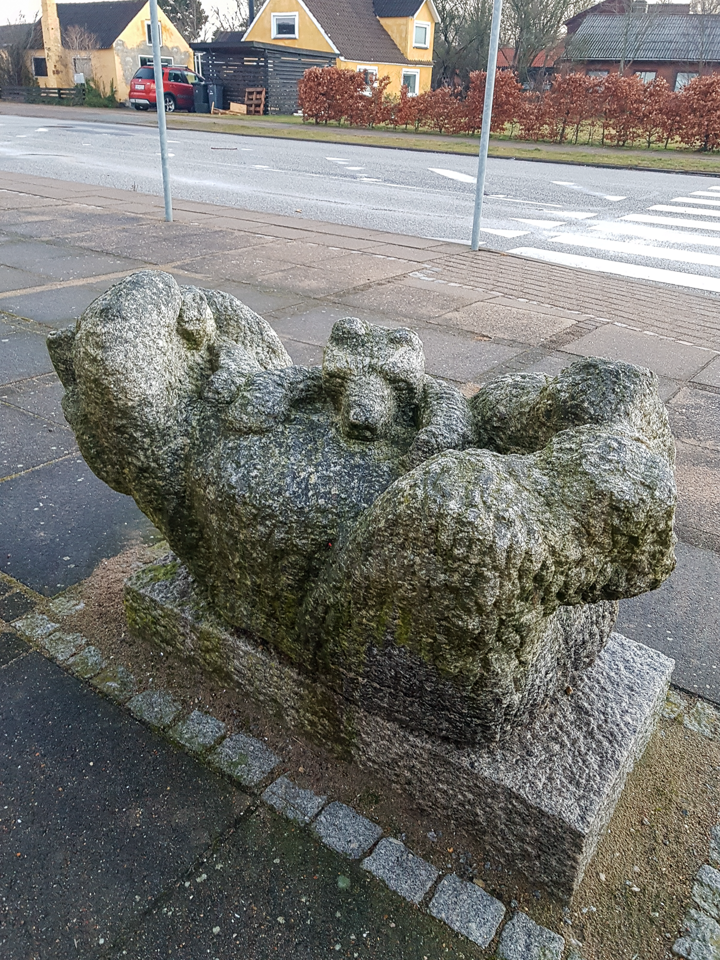 Liggende bjørnemor med sin unge