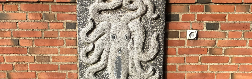 Granitrelief forestillende en blæksprutte